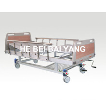 (A-54) --Movable Double-Function Manual Hospital Bed with ABS Bed Head